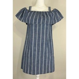 J Crew Blue & White Striped Lightweight Cotton Mini Dress Size XXS (00)